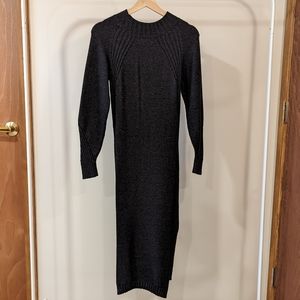 Lulu's Gray Wool Long Sweater Dress, Size L